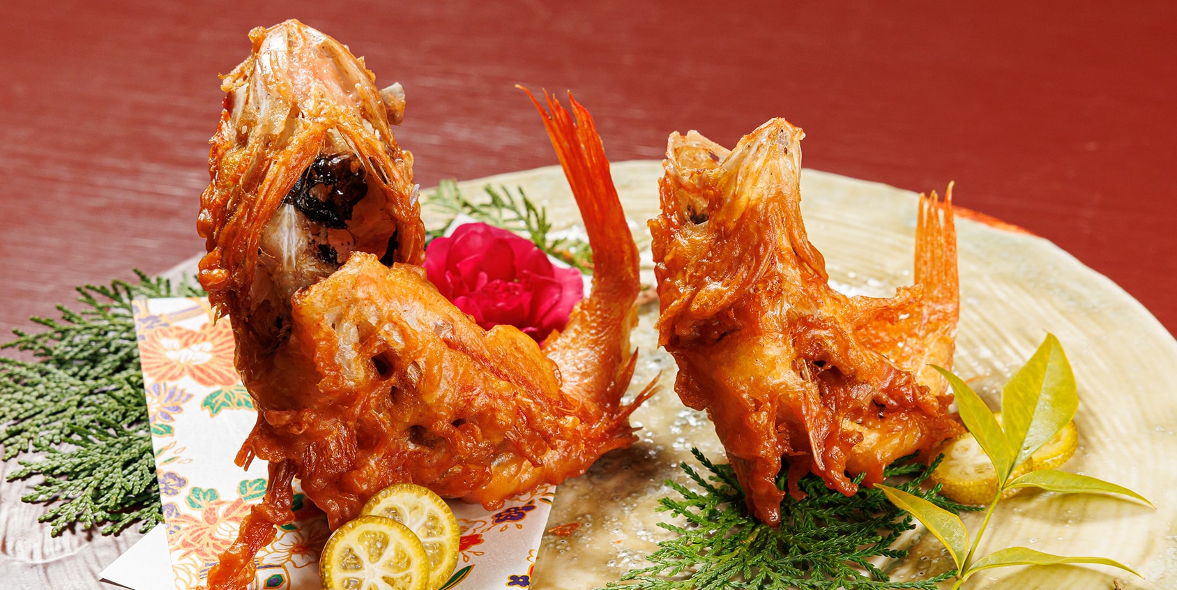 民宿「明山荘」による料理の写真